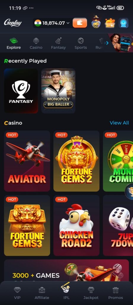 GolPay app interface showing digital wallet, fast payments, and secure transactions